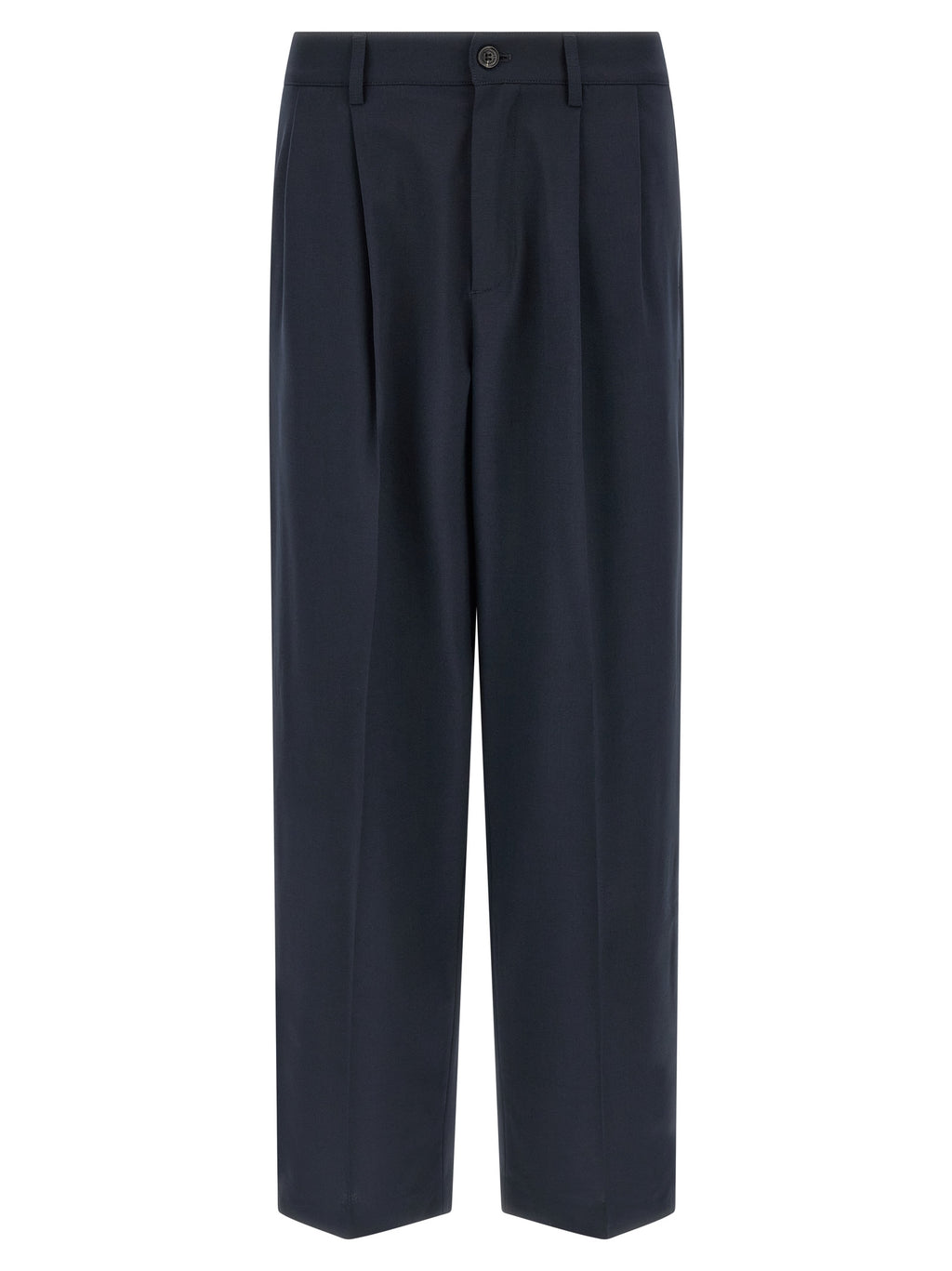 Blue Polyester Chino Pants