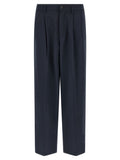 Blue Polyester Chino Pants