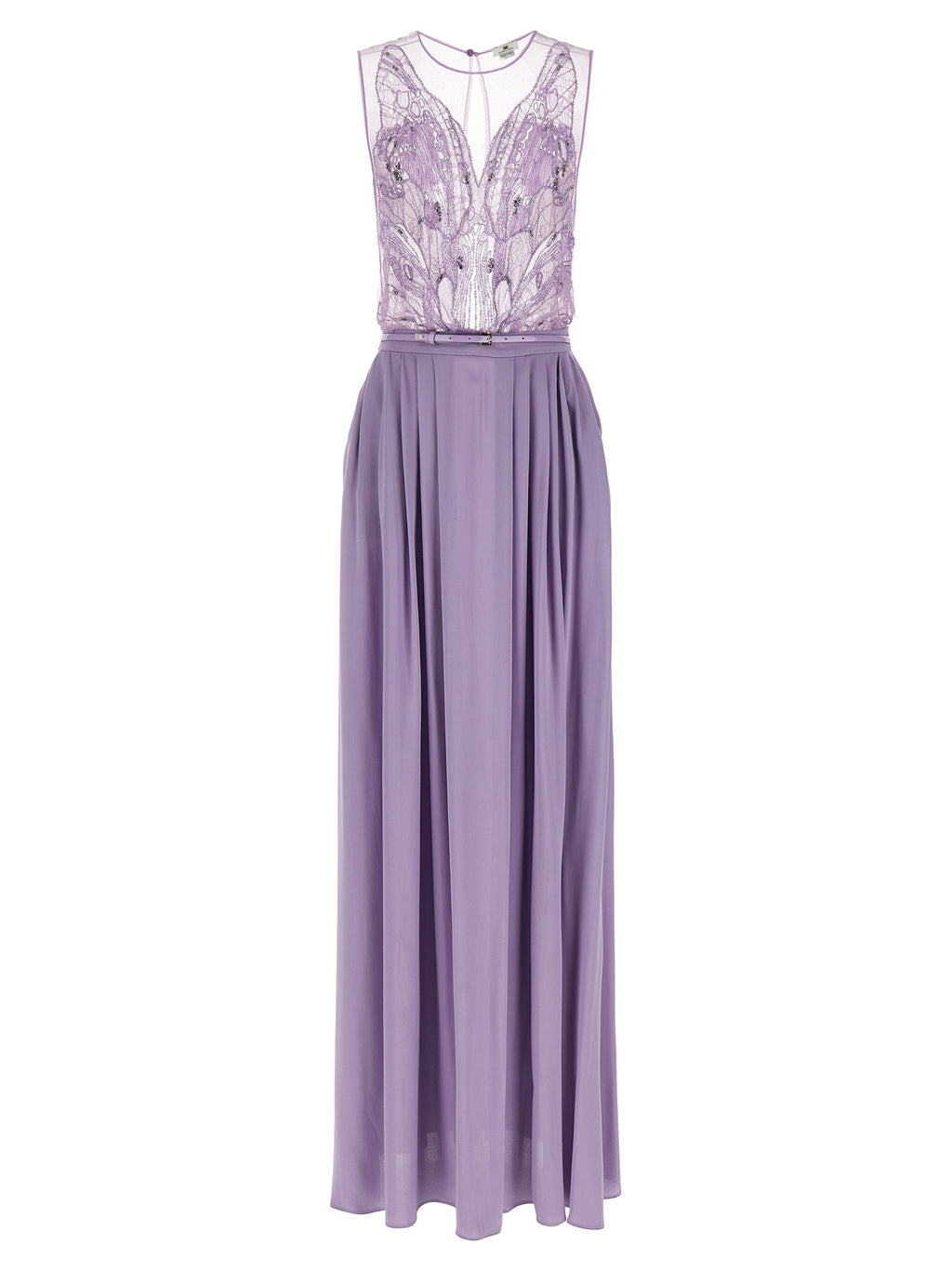Purple Viscose Long Dress
