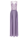 Purple Viscose Long Dress
