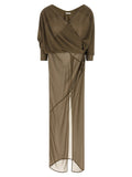Bicolor Polyester Long Dress