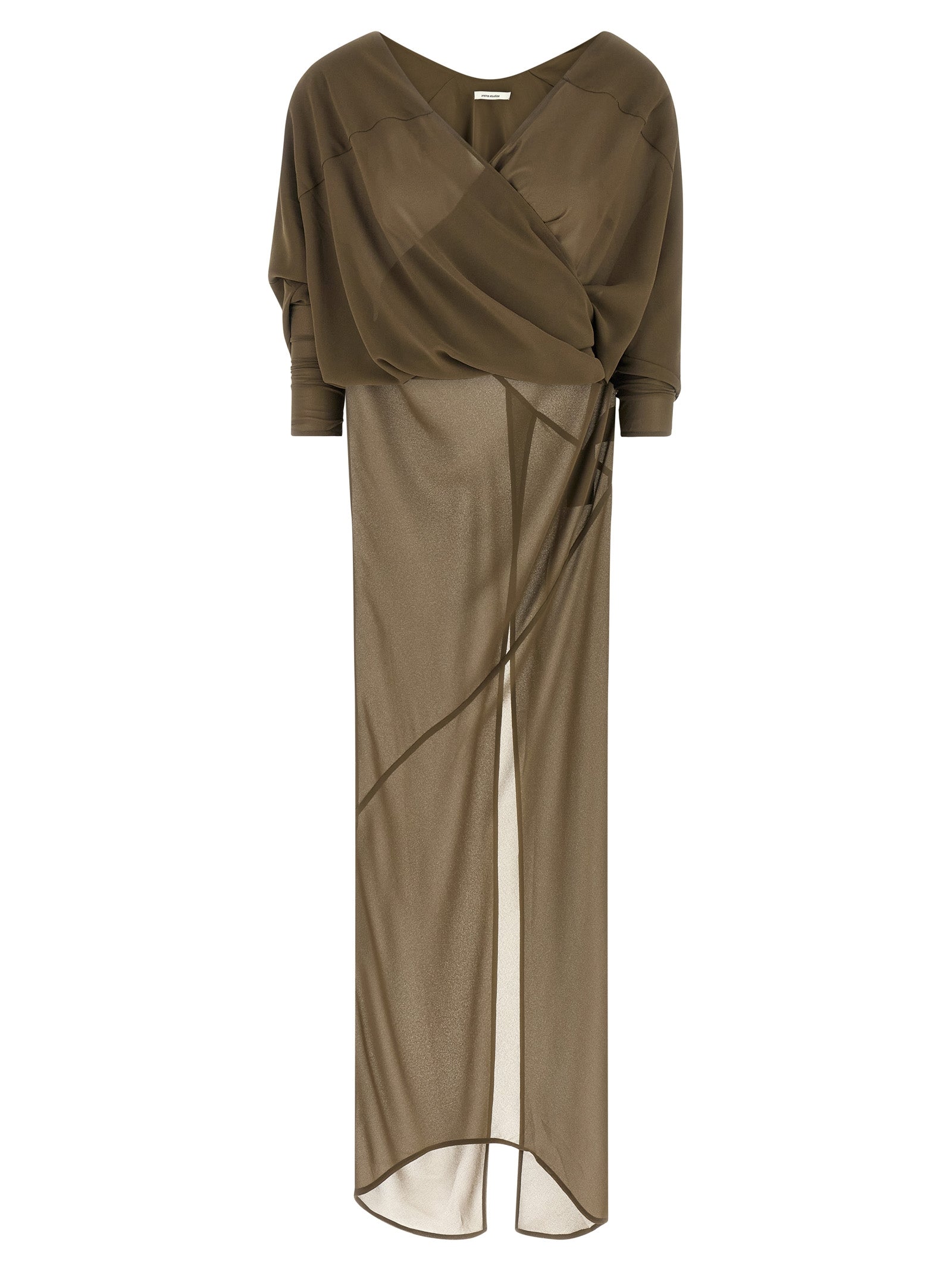 Bicolor Polyester Long Dress