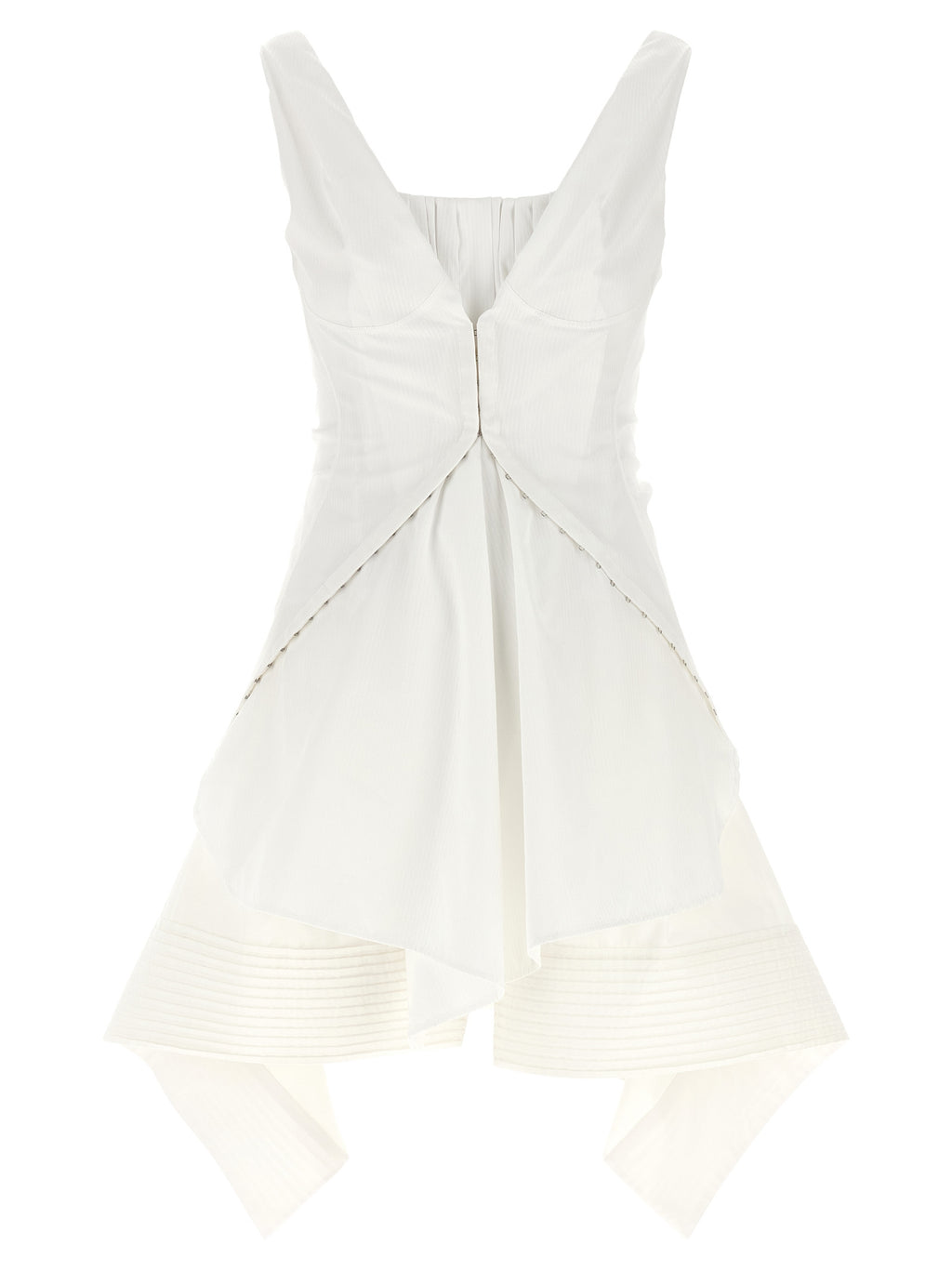 White Cotton Short Dress