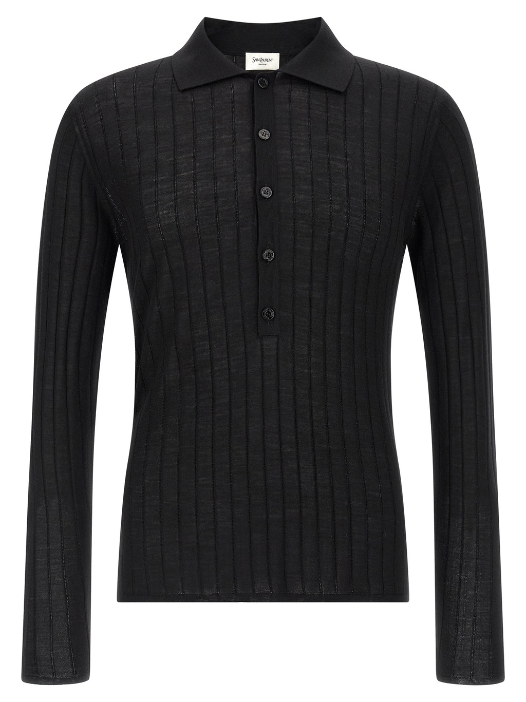 Black Wool Polo Shirt