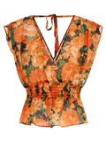 Orange Lyocell Pattern Shirt