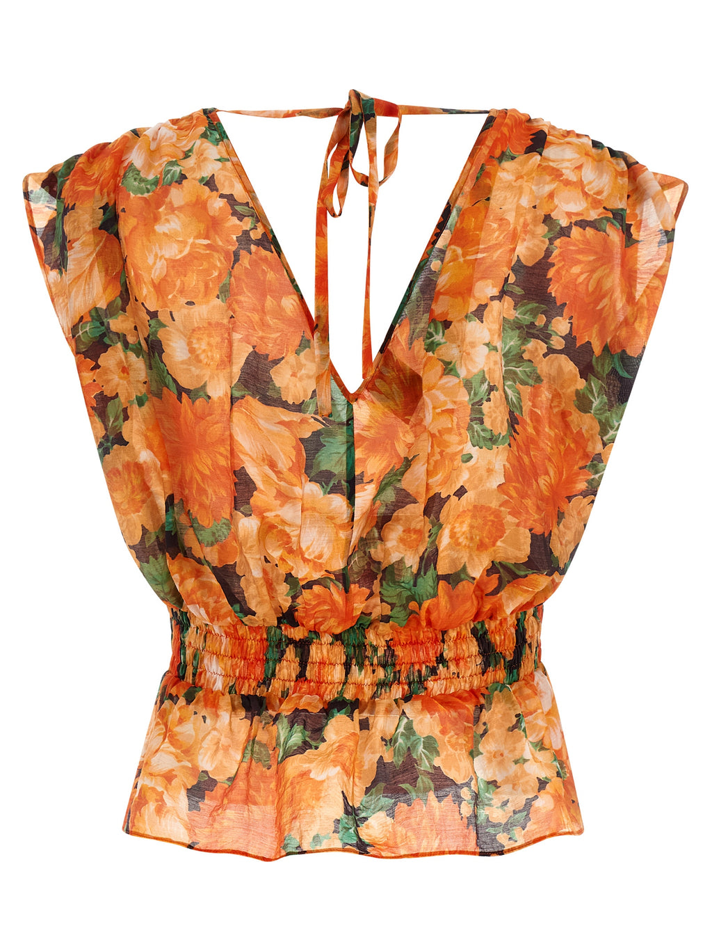 Orange Lyocell Pattern Shirt