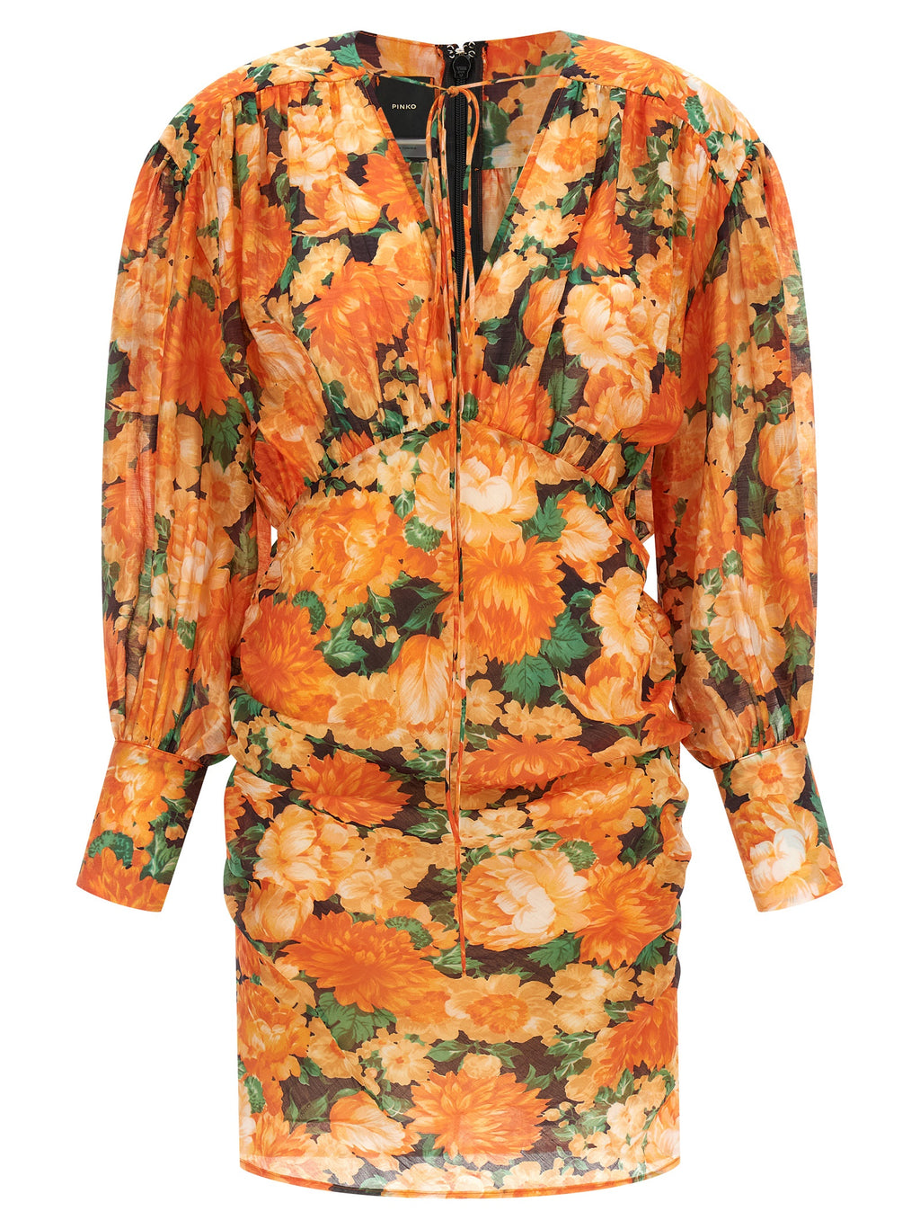 Orange Lyocell Short Dress