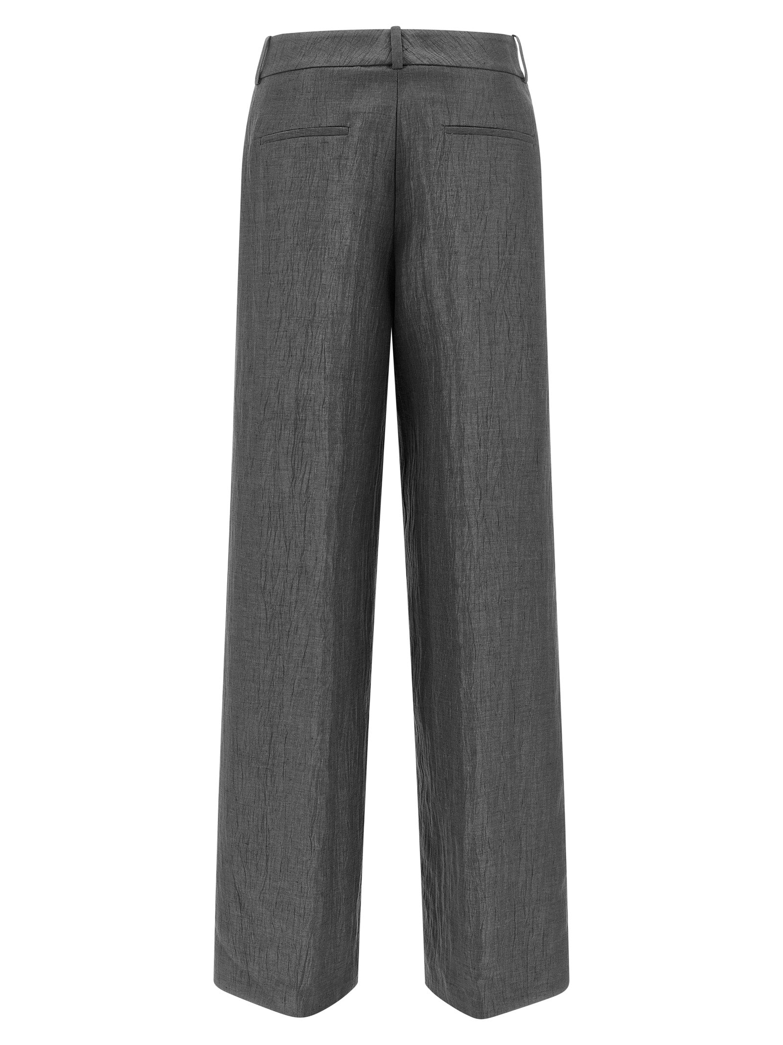 Gray Linen Casual Pants