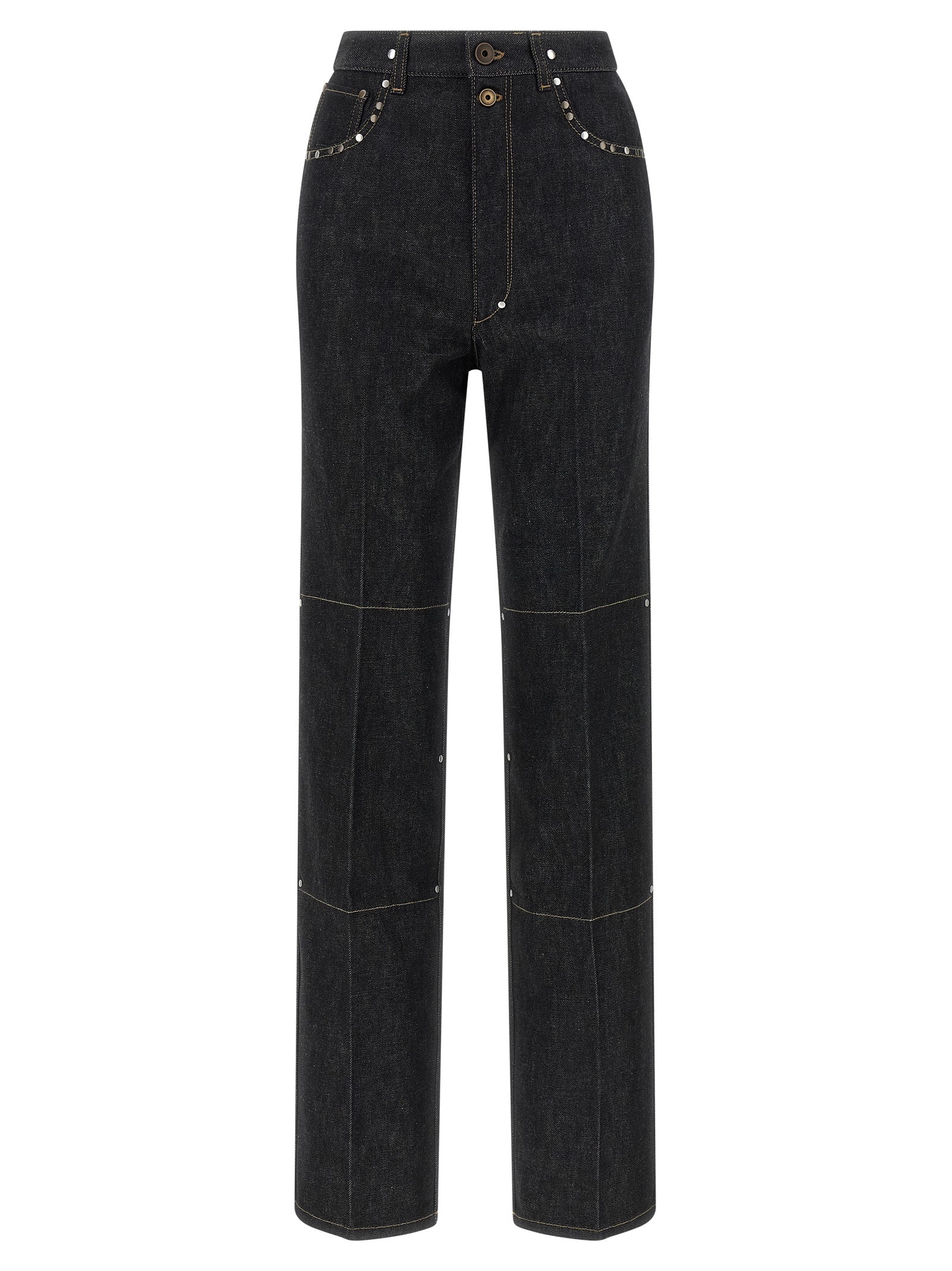 Black Cotton High-Waisted Jean
