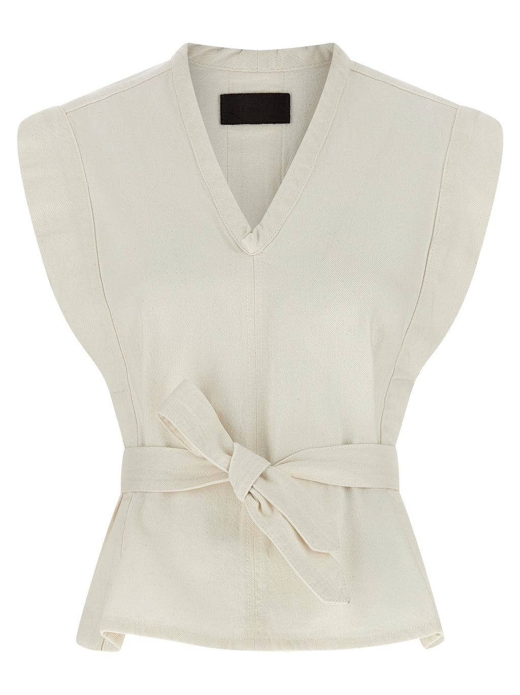 White Cotton Sleeveless Jacket