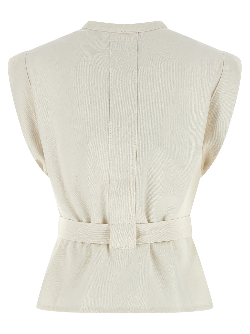 White Cotton Sleeveless Jacket