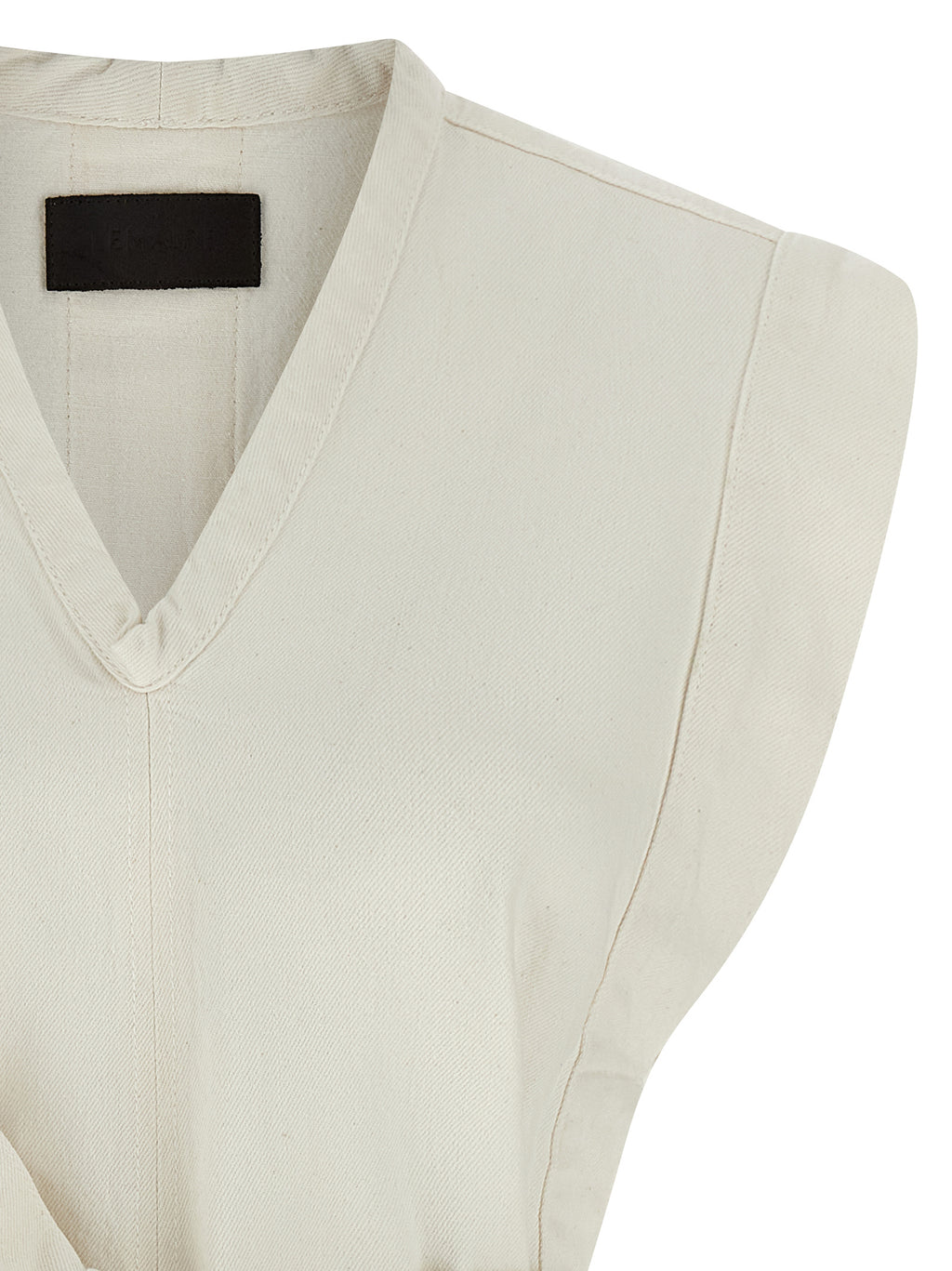 White Cotton Sleeveless Jacket