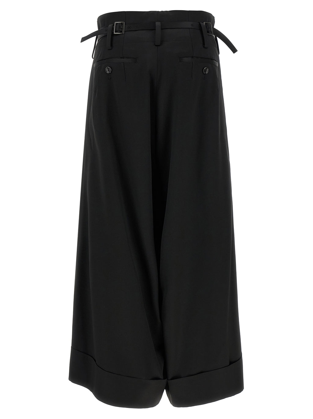 Black Acetate Flared Pants