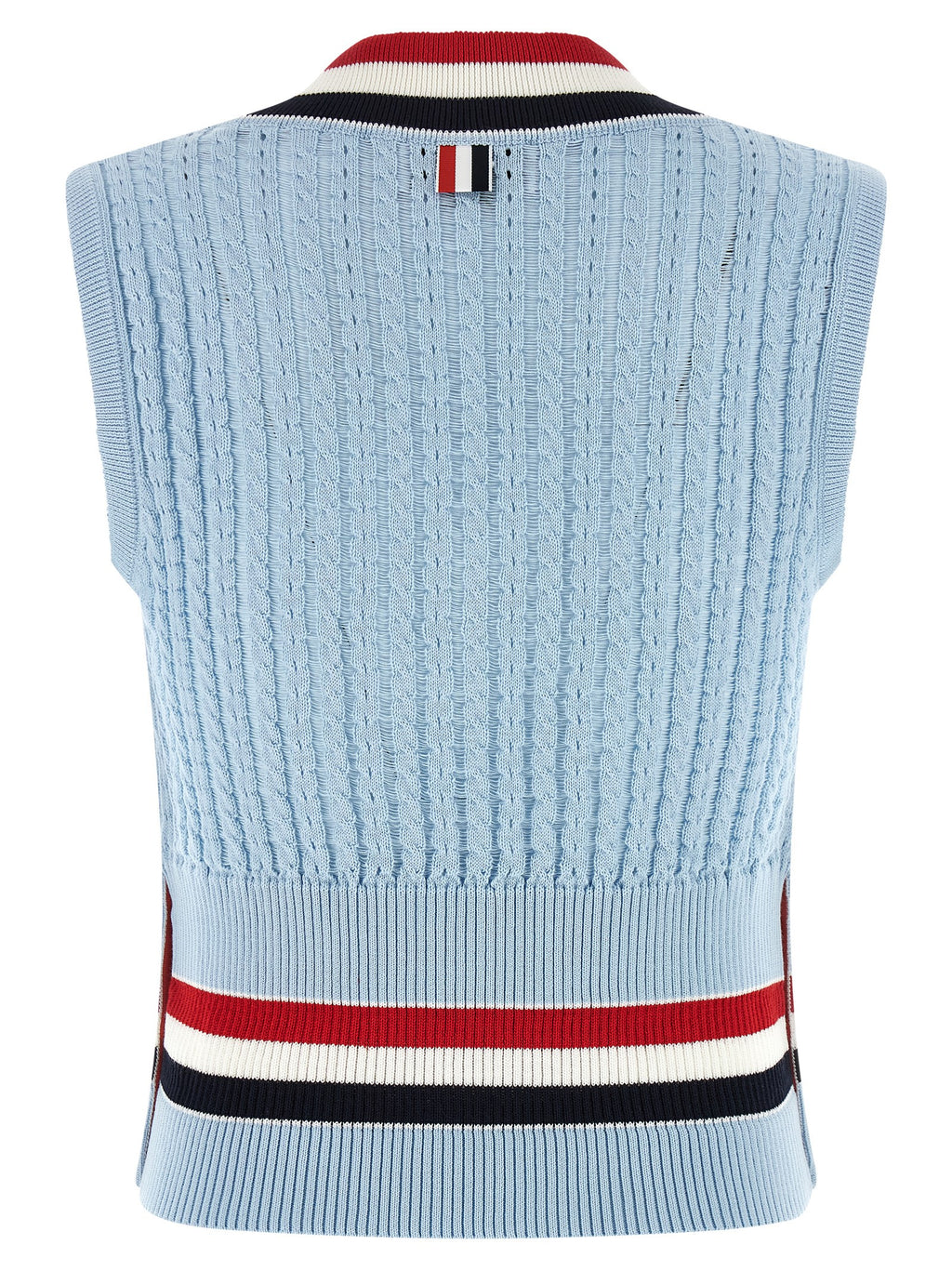 Blue Cotton Sleeveless Jacket