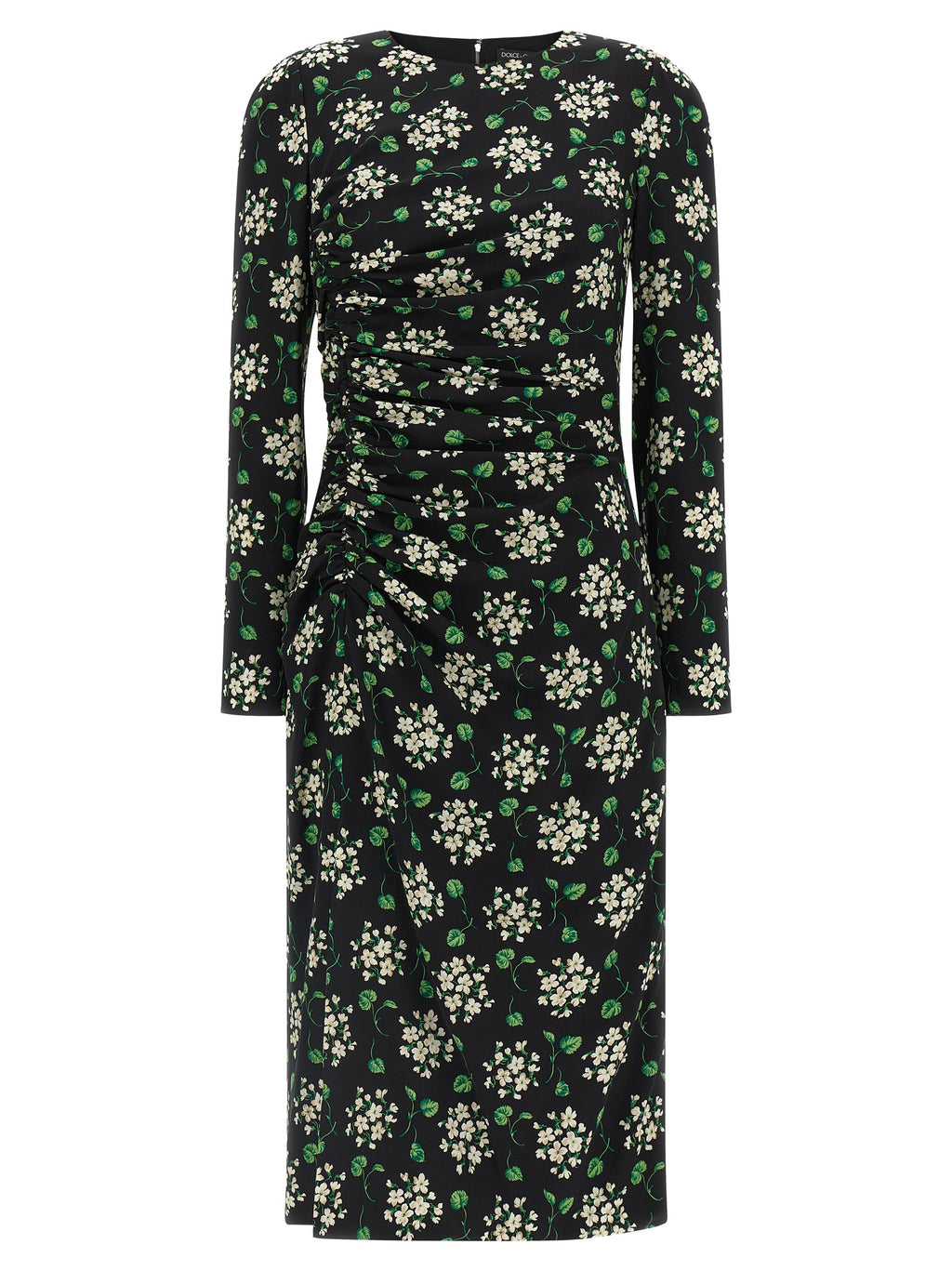 Black Synthetic Midi Dress