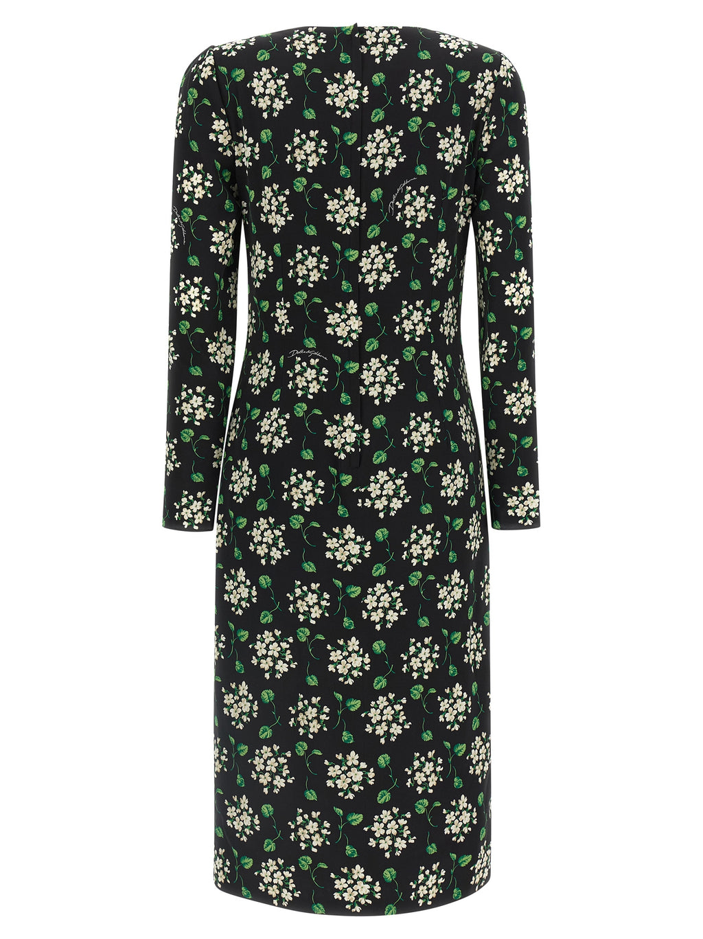 Black Synthetic Midi Dress