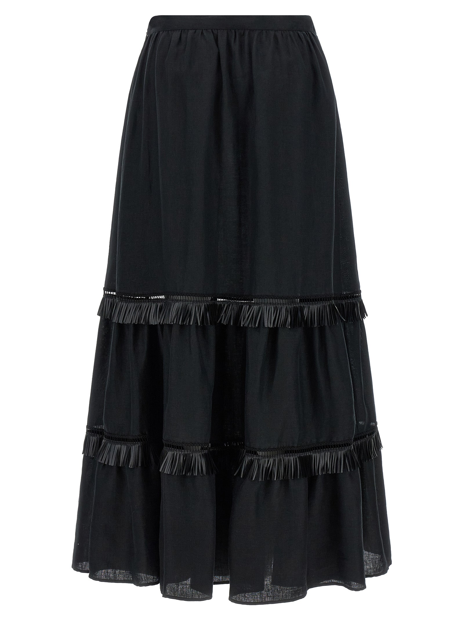 Black Linen Mini Skirt
