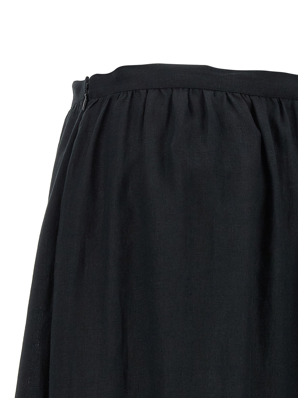 Black Linen Mini Skirt