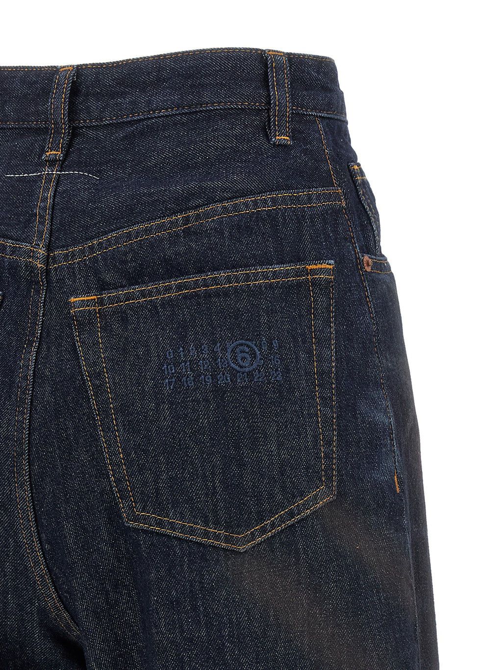 Blue Cotton High-Waisted Jean