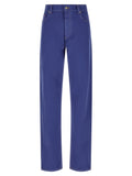 Blue Cotton Straight-Leg Jeans