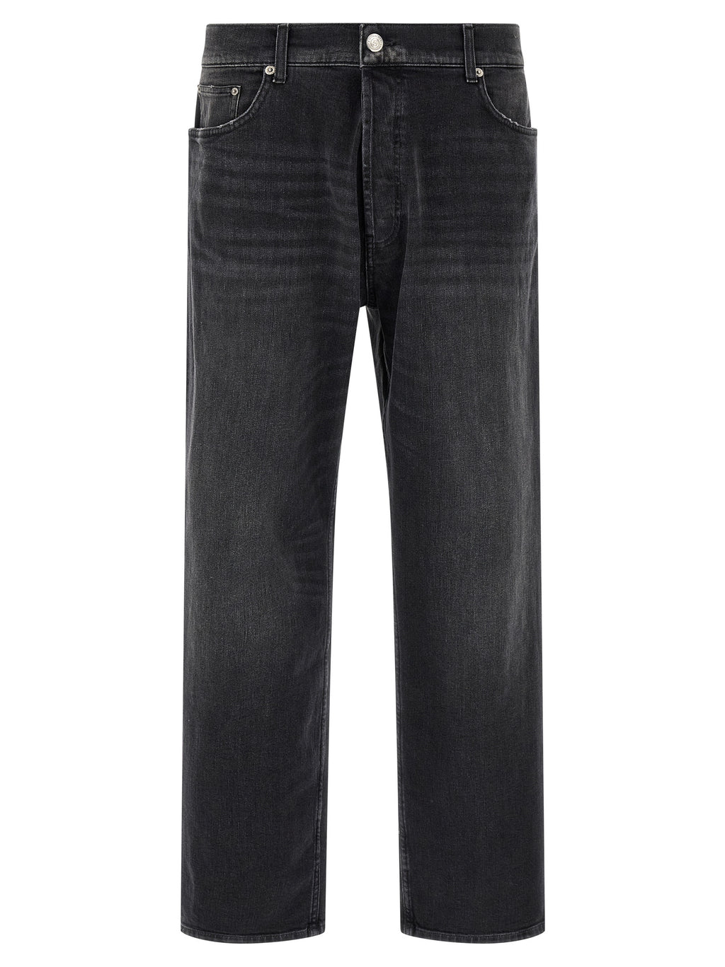 Black Cotton Cropped Jeans