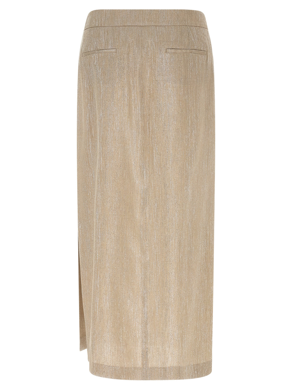Beige Viscose Midi Skirt