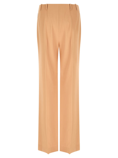 Beige Acetate Casual Pants
