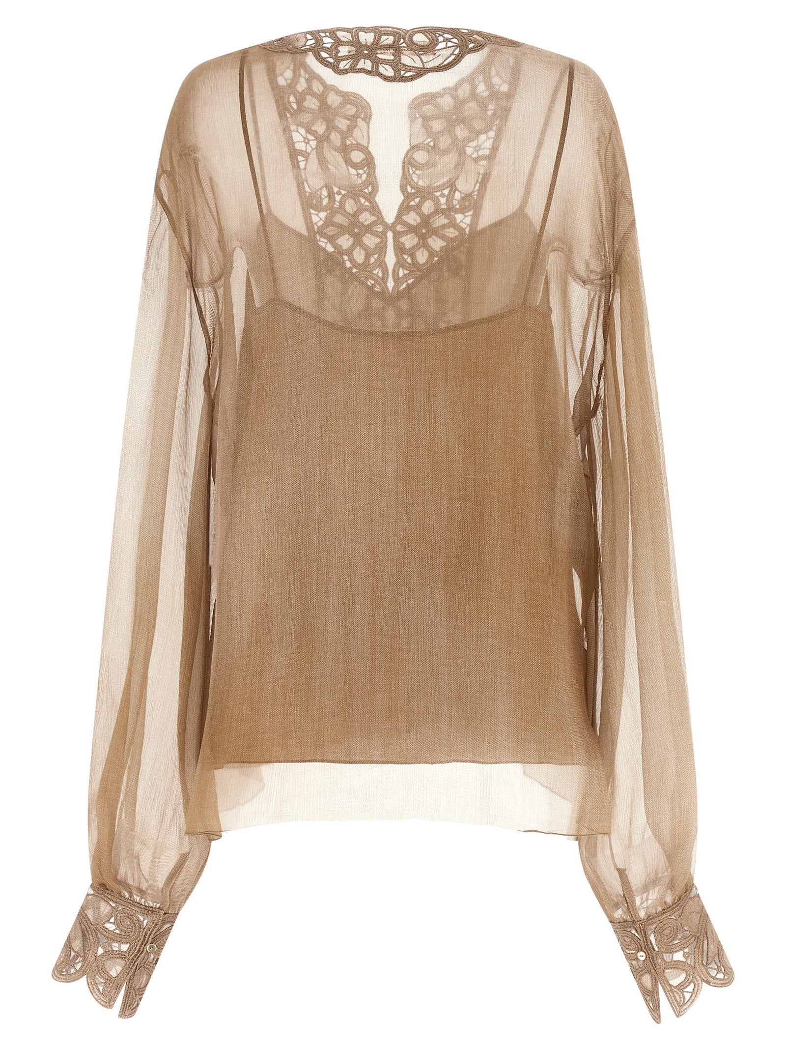 Beige Silk Blouse