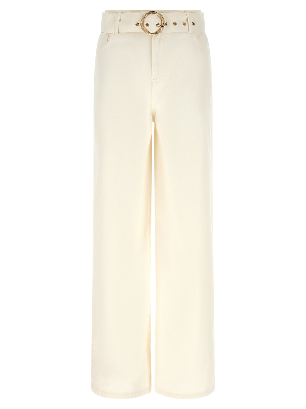 White Cotton Flared Jeans