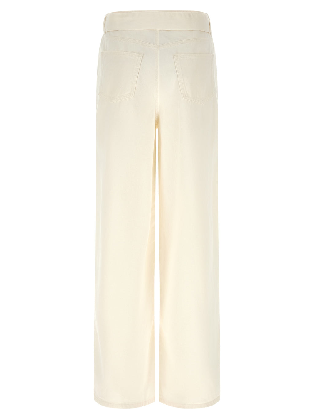 White Cotton Flared Jeans