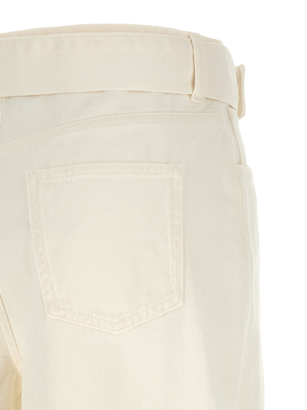 White Cotton Flared Jeans