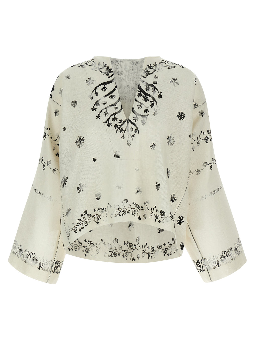 Bicolor Linen Blouse