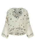 Bicolor Linen Blouse