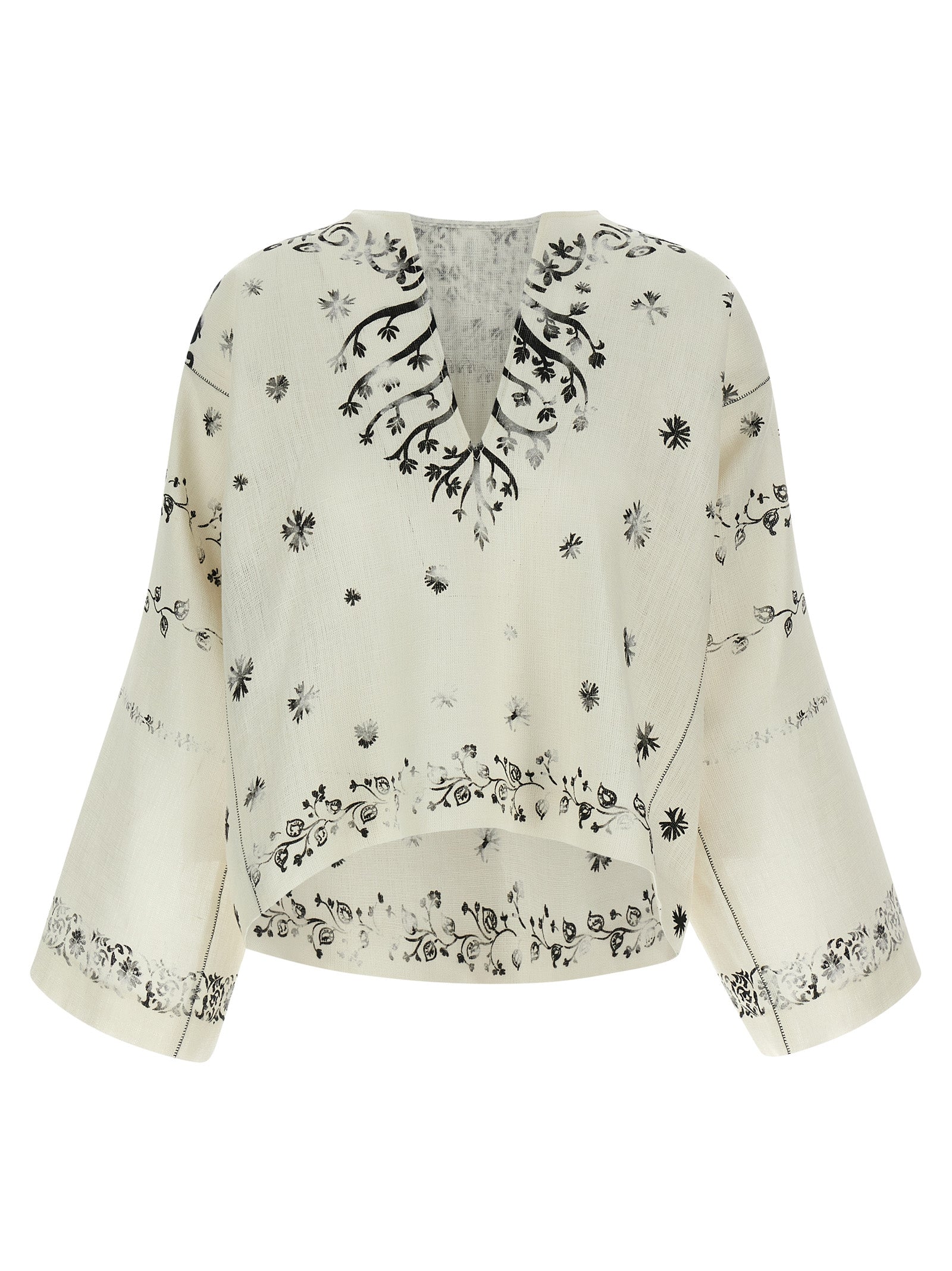 Bicolor Linen Blouse