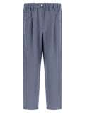Blue Viscose Casual Pants