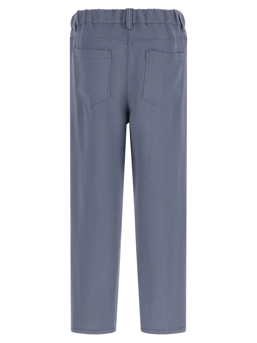 Blue Viscose Casual Pants