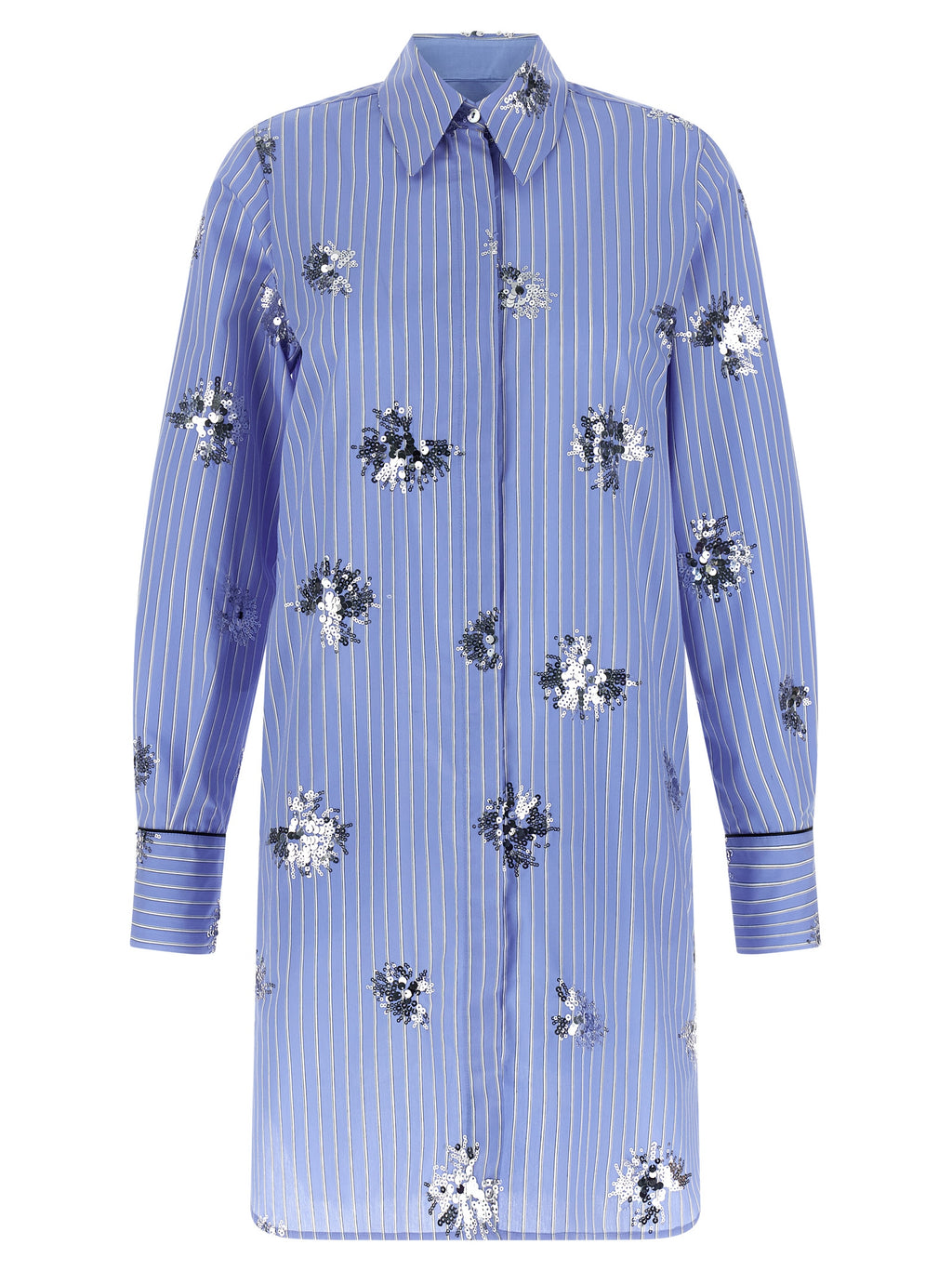 Blue Cotton Short Dress