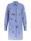 Blue Cotton Short Dress
