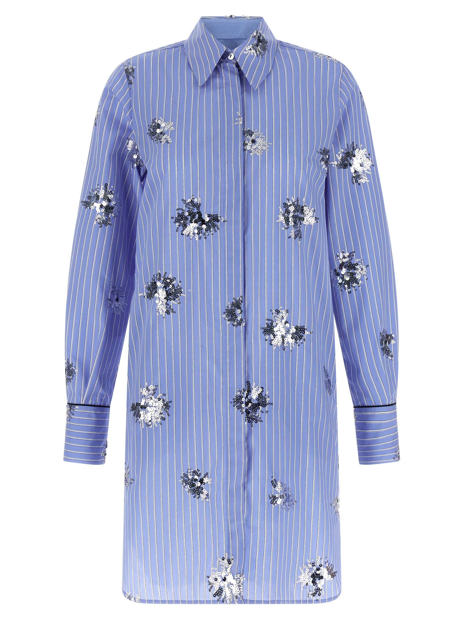 Blue Cotton Short Dress