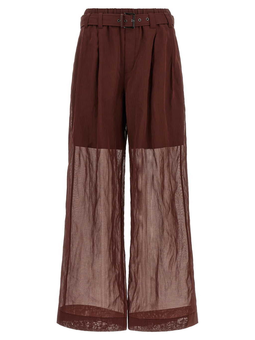 Bordeaux Cotton Flared Pants