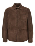 Brunello Cucinelli Brown Lamb Leather Blouse