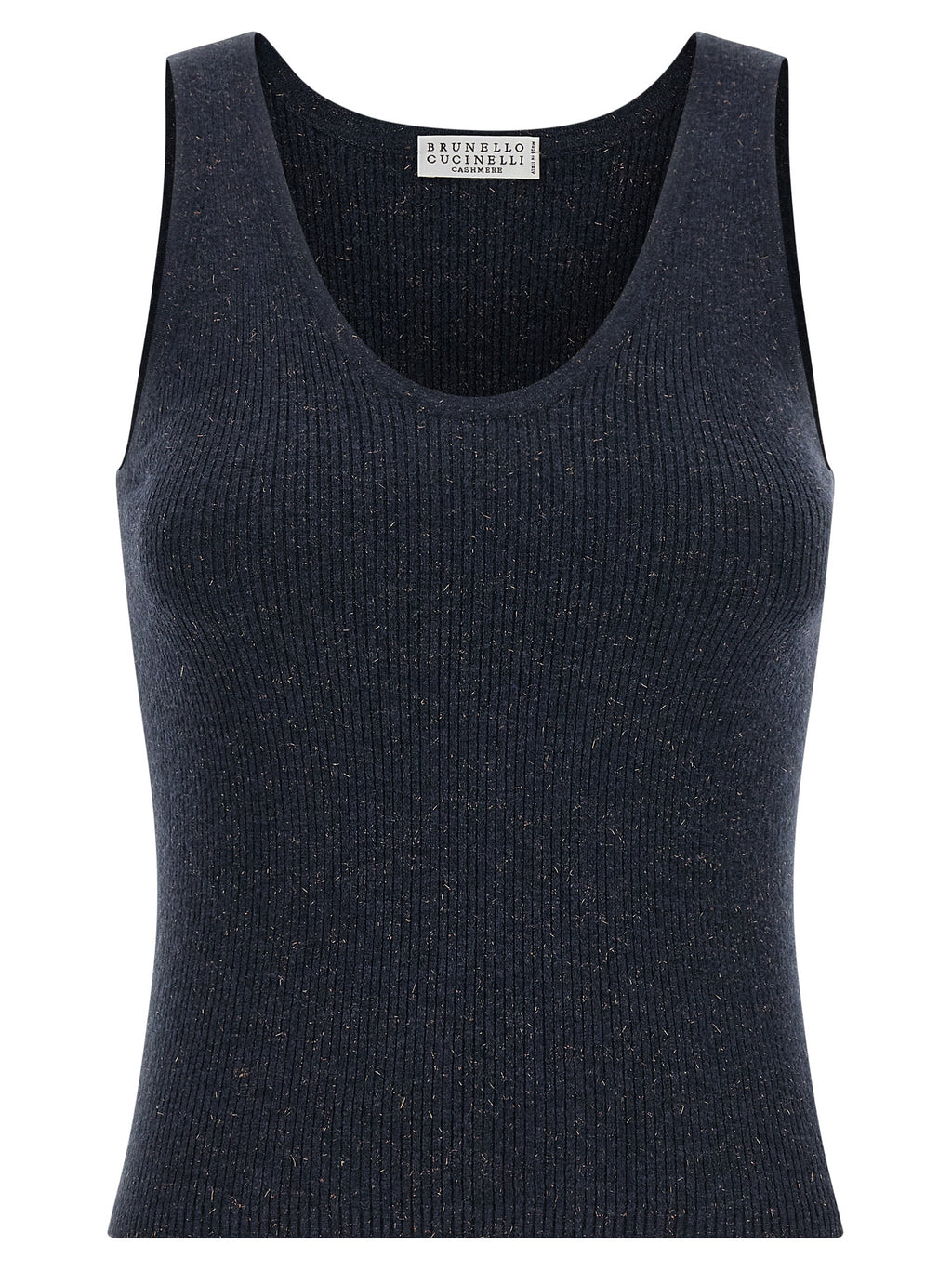 Blue Cashmere Sleeveles T-Shirt