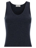 Blue Cashmere Sleeveles T-Shirt