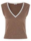 Brown Cotton Tank Tops