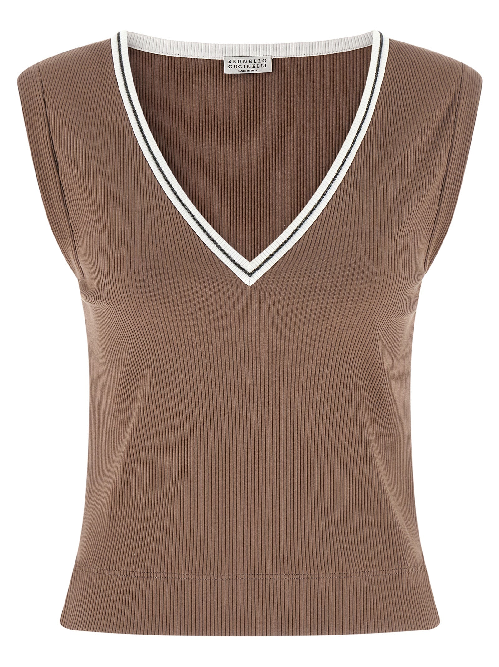 Brown Cotton Tank Tops