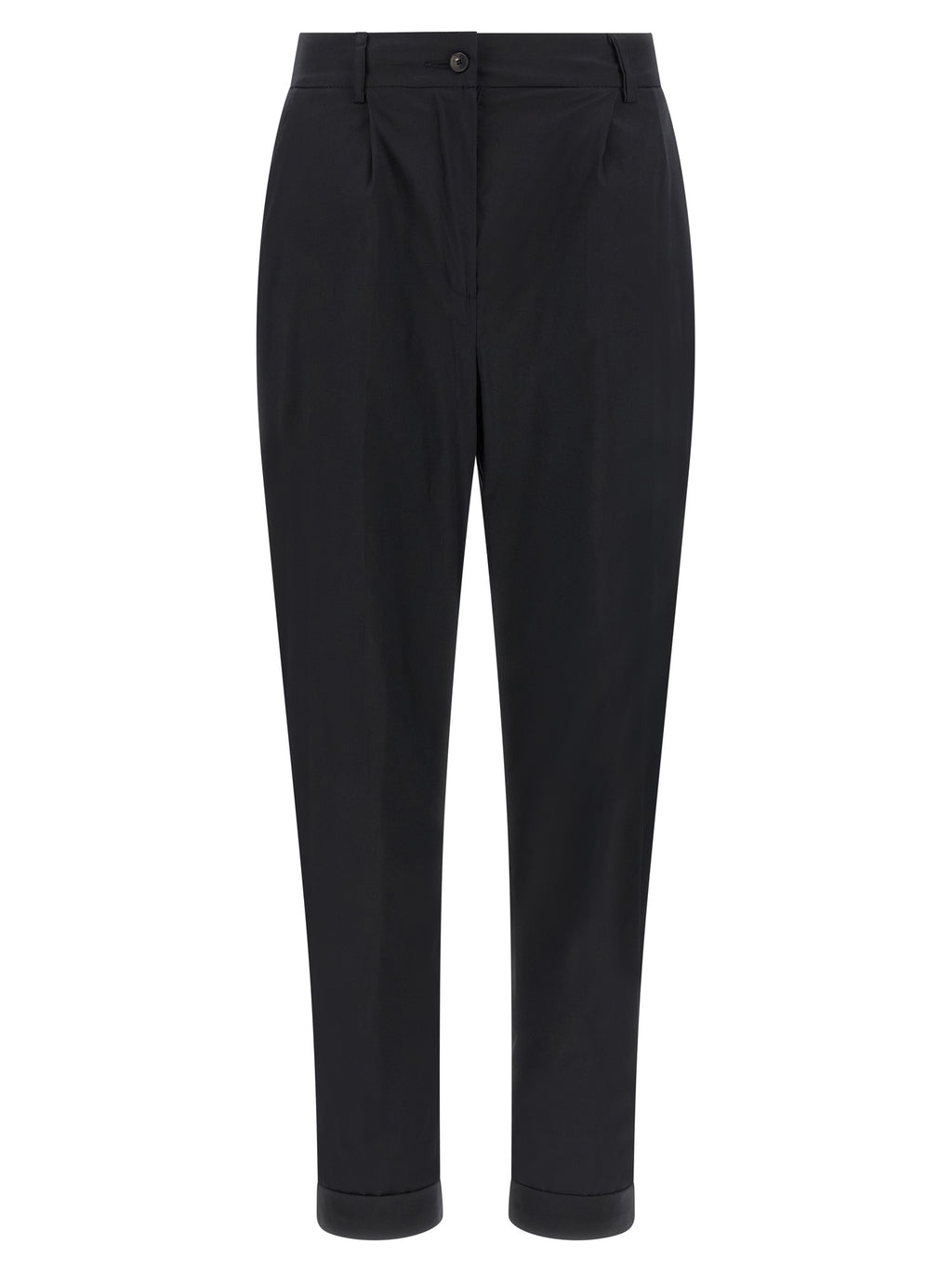 Black Cotton Casual Pants