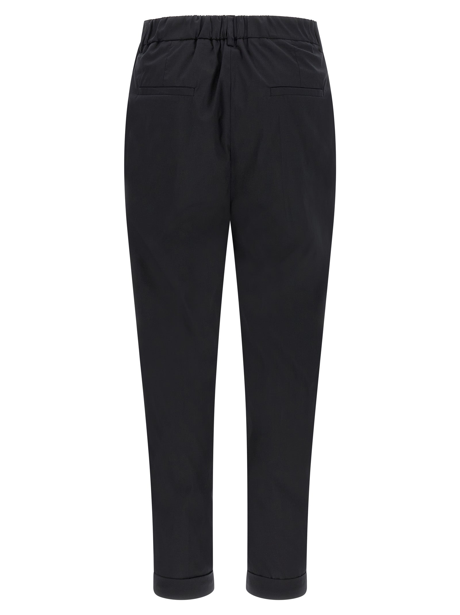 Black Cotton Casual Pants