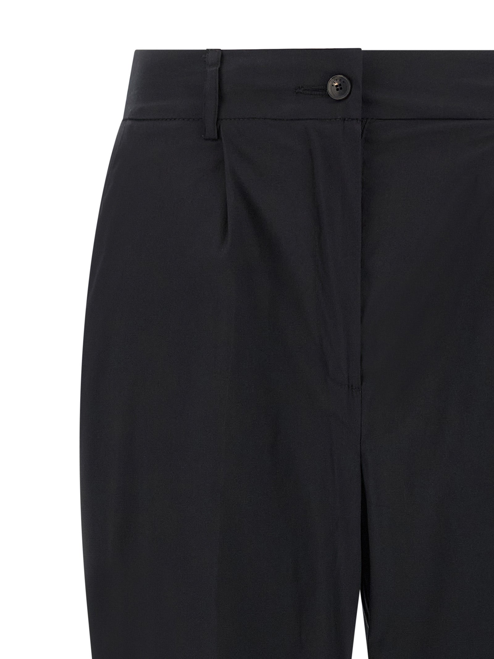 Black Cotton Casual Pants