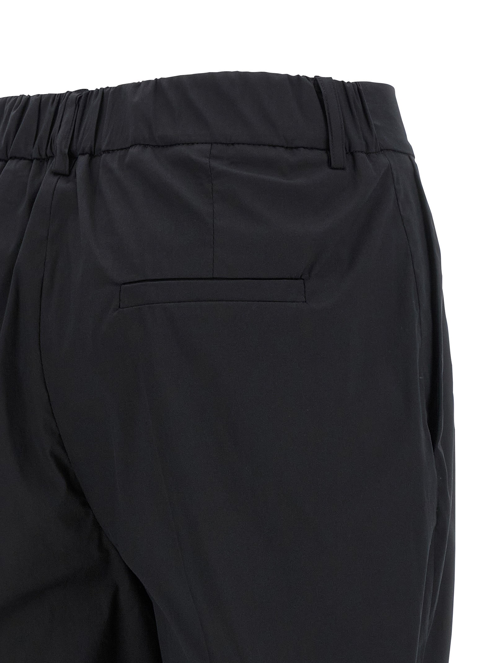 Black Cotton Casual Pants