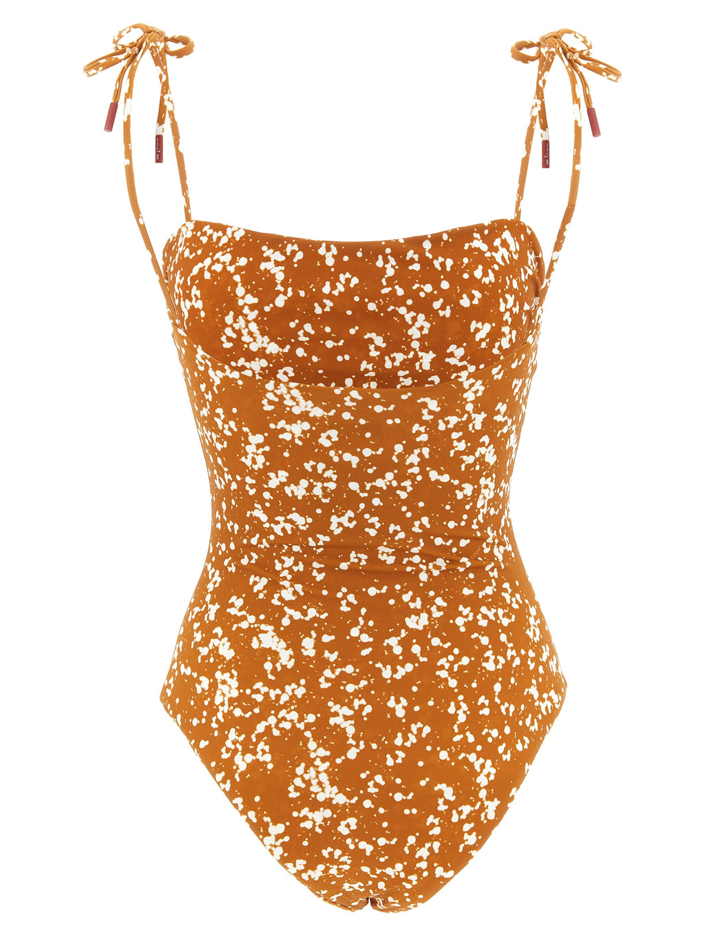 Brown Polyamide One-Piece Swimsuit